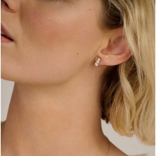 Blush Blush Oorbellen LG7030Y 14k Geelgoud met Drie Labgrown Diamanten