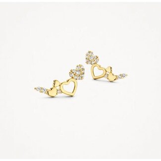 Blush Blush Oorbellen 7376YZI 14k Geelgoud  Hartjes en Zirkonia