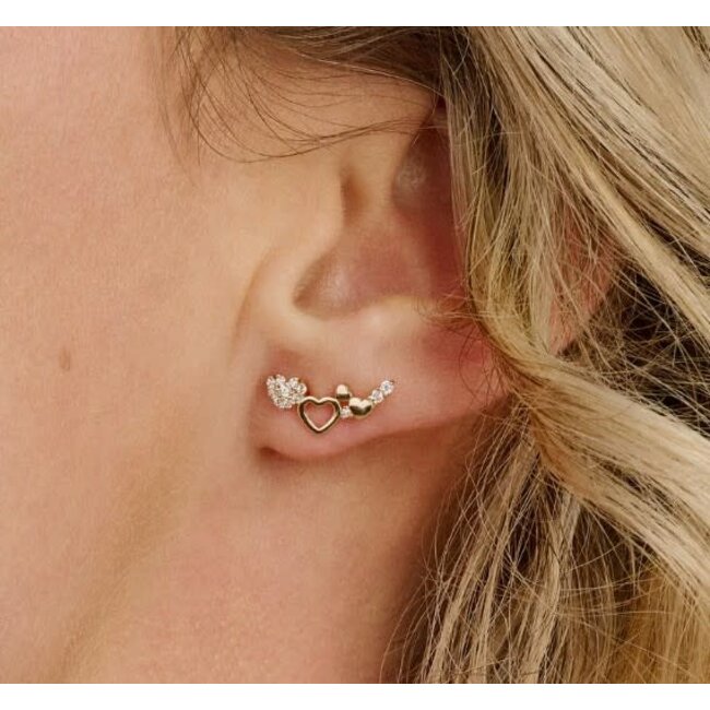 Blush Blush Oorbellen 7376YZI 14k Geelgoud  Hartjes en Zirkonia