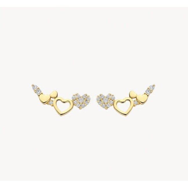 Blush Blush Oorbellen 7376YZI 14k Geelgoud  Hartjes en Zirkonia