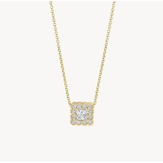 Blush Blush Collier 3197YZI 14k Geelgoud met Vierkant met Zirkonia 42cm