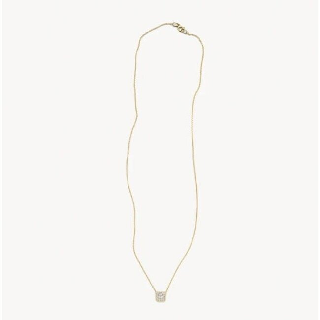 Blush Blush Collier 3197YZI 14k Geelgoud met Vierkant met Zirkonia 42cm