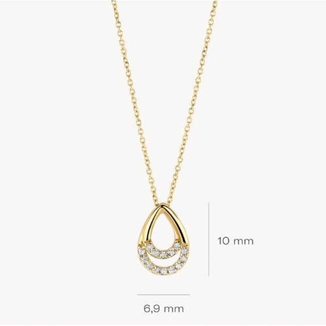 Blush Blush Collier 3195YZI 14k Geelgoud Druppel met Zirkonia 42cm
