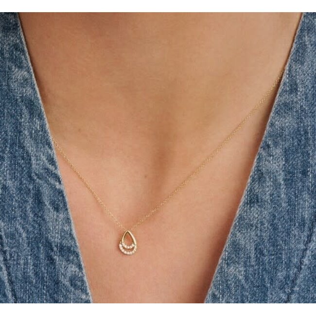 Blush Blush Collier 3195YZI 14k Geelgoud Druppel met Zirkonia 42cm