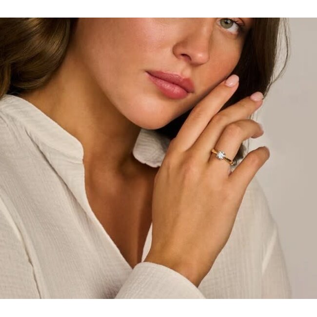 Blush Blush Ring LG1005Y/54 14k Geelgoud 1.00crt H SI Briljant Geslepen Labgrown Diamant Maat 54