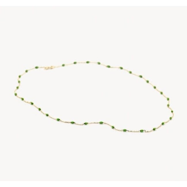 Blush Blush Collier 3162YRG 14k Geelgoud met Groene Bolletjes 42cm