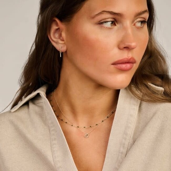 Blush Blush Collier 3162YRG 14k Geelgoud met Groene Bolletjes 42cm