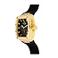 TW Steel TW Steel Horloge T02 Staal Rechthoekige Kast met Geelgouden Plating Quartz Chronograaf en met Rubberen Band met Vouwsluiting