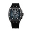 TW Steel TW Steel Horloge T04 Staal Rechthoekige Kast met Zwarte Plating Quartz Chronograaf en met Rubberen Band met Vouwsluiting