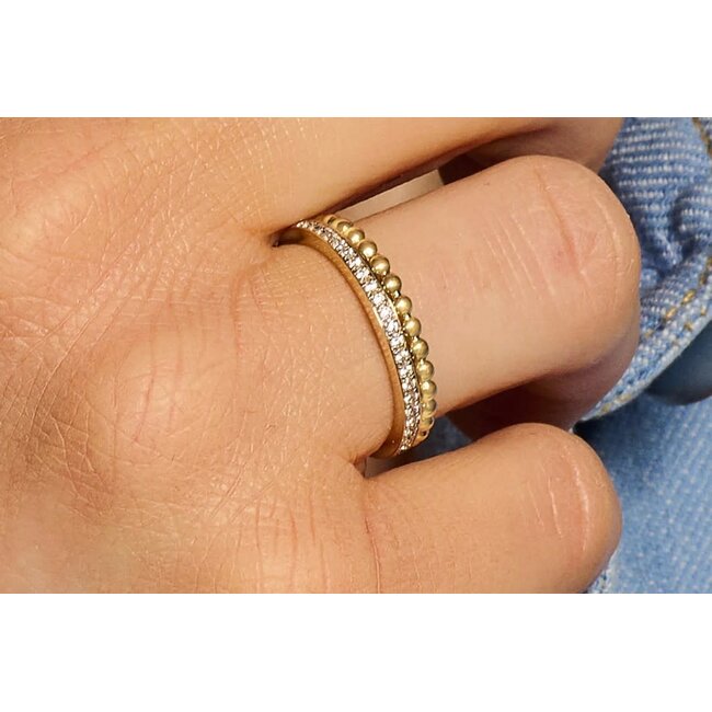 Blush Blush Ring 1105YGO/54 14k Geelgoud Bolletjes Maat 54