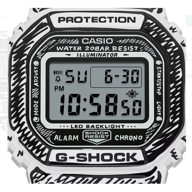 Casio G-Shock Casio G-Shock Horloge DW-5600JV-7ER Bio-Plastic Wijzerplaat 42.8mm Quartz en Bio-Plastic Horlogeband 50mm Waterdichtheid 20m Joshua Vides Special Edition