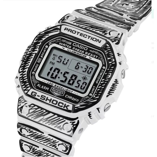 Casio G-Shock Casio G-Shock Horloge DW-5600JV-7ER Bio-Plastic Wijzerplaat 42.8mm Quartz en Bio-Plastic Horlogeband 50mm Waterdichtheid 20m Joshua Vides Special Edition