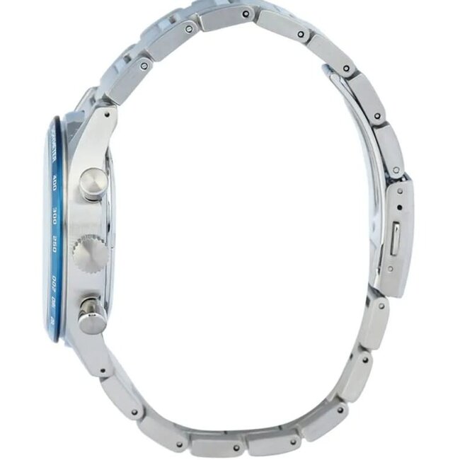 Seiko Seiko Horloge SSB445P1 Staal Chronogaaf Saffierglas Blauwe Wijzerplaat met Stalen Band 41.5mm