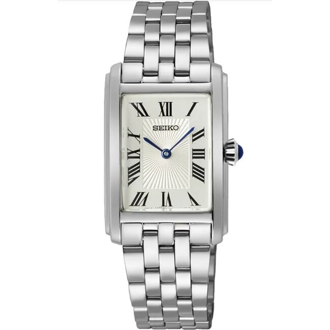 Seiko Seiko Horloge SWR083P1 Staal met Creme Wijzerplaat 22.2mm Waterdichtheid 50m