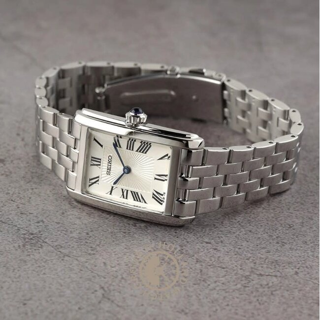 Seiko Seiko Horloge SWR083P1 Staal met Creme Wijzerplaat 22.2mm Waterdichtheid 50m