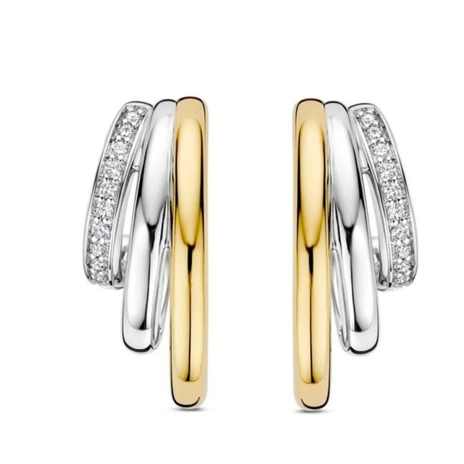 Ti Sento Milano Ti Sento Oorbellen 78068ZY Zilver met 14k Geelgouden Plating