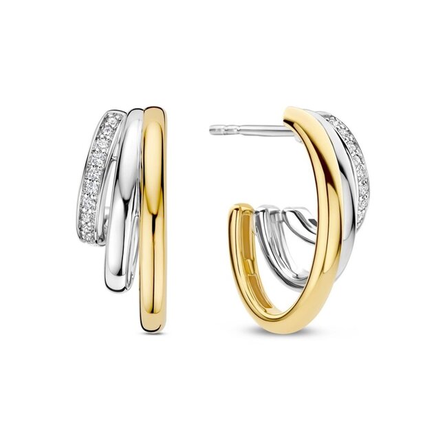 Ti Sento Milano Ti Sento Oorbellen 78068ZY Zilver met 14k Geelgouden Plating