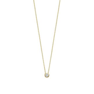 Ti Sento Milano Ti Sento Collier 34124ZY/42 Zilver met 14k Geelgouden Plating met Zirkonia 42cm