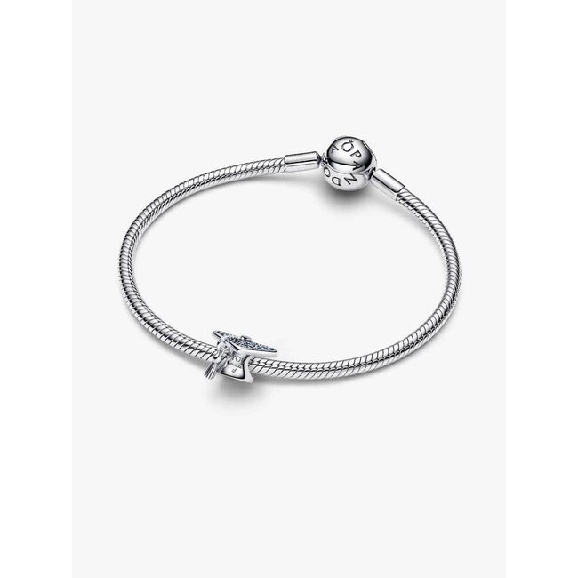 Pandora Pandora Bedel 794461C01 Zilver Geslaagd Blauw Hoedje met Zirkonia