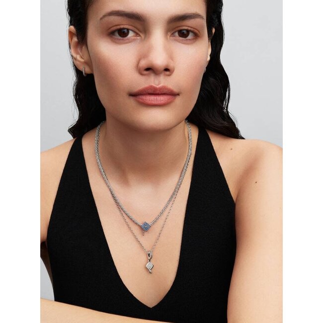 Pandora Pandora Bedel 794461C01 Zilver Geslaagd Blauw Hoedje met Zirkonia