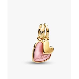 Pandora Pandora Bedel 763766C01 Zilver met 14k Geelgouden Plating Moeder en Dochter