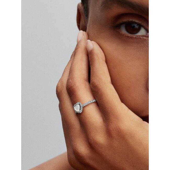 Pandora Pandora Ring 198421C11-52 Zilver Hart Mother of Pearl Maat 52