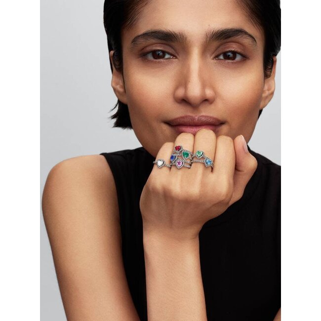 Pandora Pandora Ring 198421C11-52 Zilver Hart Mother of Pearl Maat 52