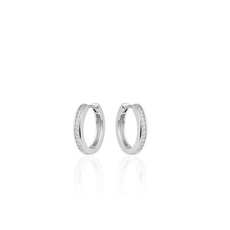 Gisser Jewels Amsterdam Gisser Jewels Oorringen KCD3/20 925 Zilver Gerhodineerd met Zirkonia 3mm x 20mm