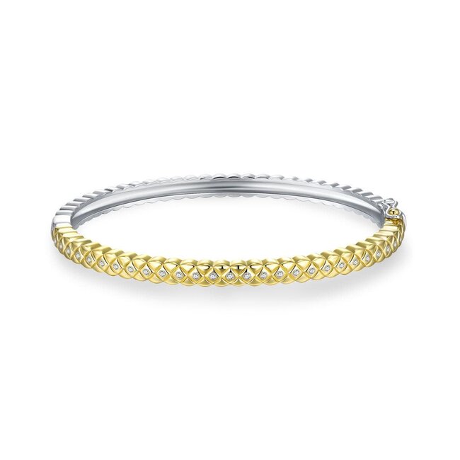 Gisser Jewels Amsterdam Gisser Jewels Armband SB35Y/4-60 Zilver met Geelgouden Plating en Zirkonia Maat 60