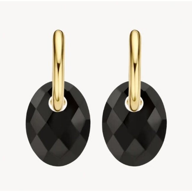 Blush Blush Oorbedels 810BONO Medium Zwart Onyx 13mm x 20mm