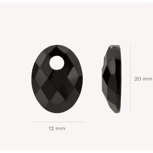 Blush Blush Oorbedels 810BONO Medium Zwart Onyx 13mm x 20mm