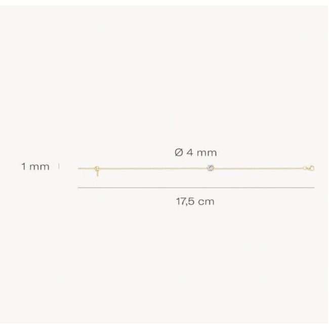 Blush Blush Armband 2166YZI 14k Geelgoud met Briljant geslepen Zirkonia 18cm