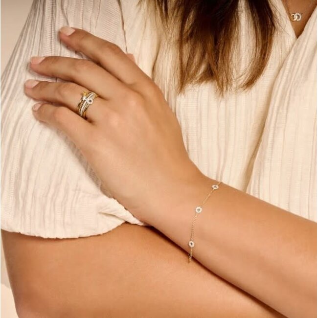 Blush Blush Armband 2200YZI 14k Geelgoud met cirkels vol met gezette zirkonia's lengte 18 cm