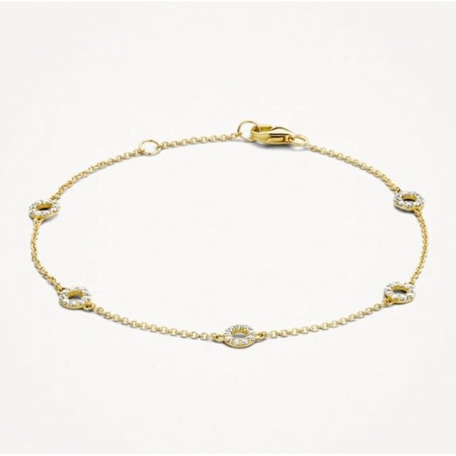 Blush Blush Armband 2200YZI 14k Geelgoud met cirkels vol met gezette zirkonia's lengte 18 cm