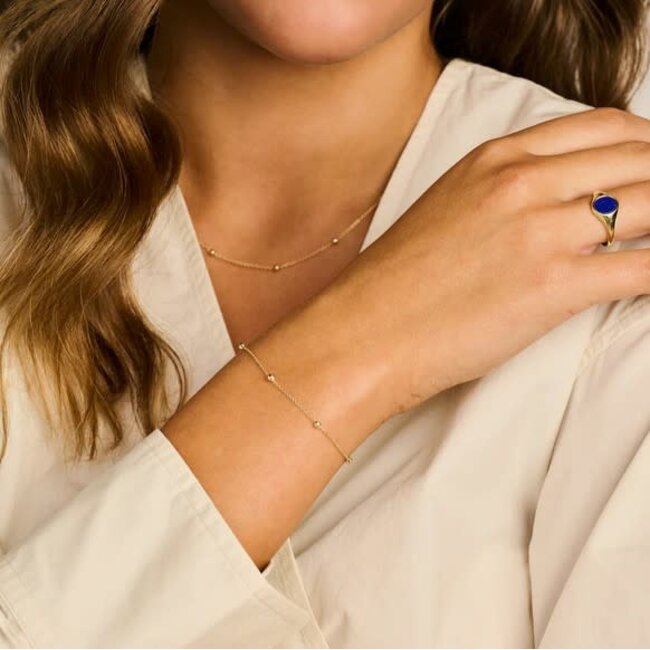 Blush Blush Armband 2224YGO 14k Geelgoud met bolletjes 18,5cm