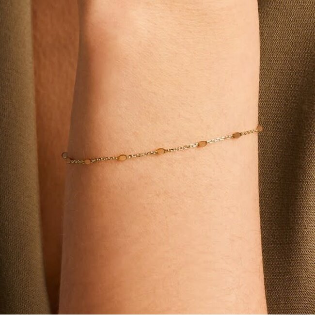 Blush Blush Armband 2226YRC 14k Geelgoud met Oranje Resin 16.5 - 18.5cm