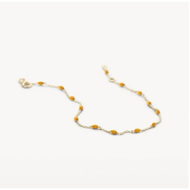 Blush Blush Armband 2226YRC 14k Geelgoud met Oranje Resin 16.5 - 18.5cm