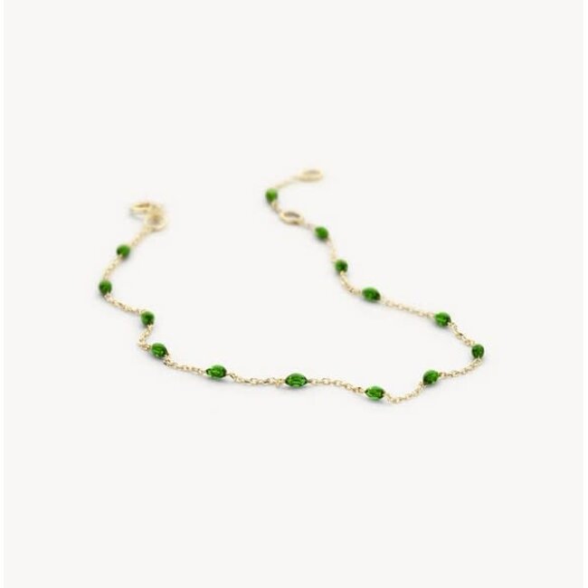 Blush Blush Armband 2226YRG 14K Geelgoud met Groene Resin 16,5 - 18,5cm