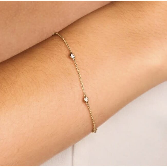 Blush Blush Armband 2237YZI/18.5cm 14k Geelgoud Met Zirkonia 18.5cm