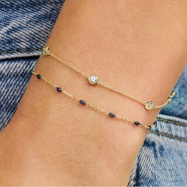 Blush Blush Armband 2238YZI/18,5cm 14k Geelgoud met Zirkonia's Groot 18.5cm
