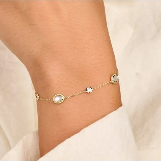 Blush Blush Armband 2252YMQ 14k Geelgoud met Zirkonia 16.5 - 18cm