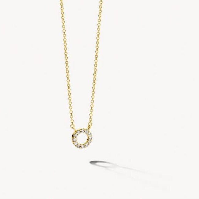 Blush Blush Collier 3125YZI 14k Geelgoud met Circle Hanger gezet met Zirkonia 42cm