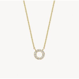 Blush Blush Collier 3125YZI 14k Geelgoud met Circle Hanger gezet met Zirkonia 42cm