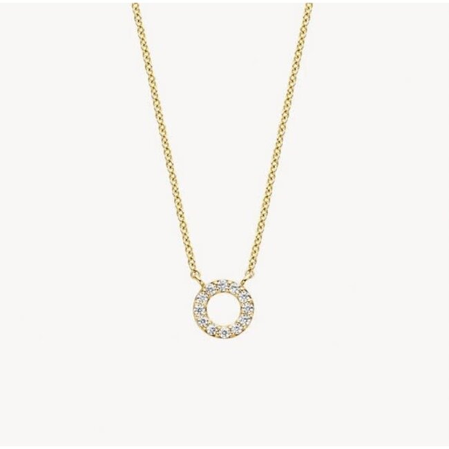 Blush Blush Collier 3125YZI 14k Geelgoud met Circle Hanger gezet met Zirkonia 42cm