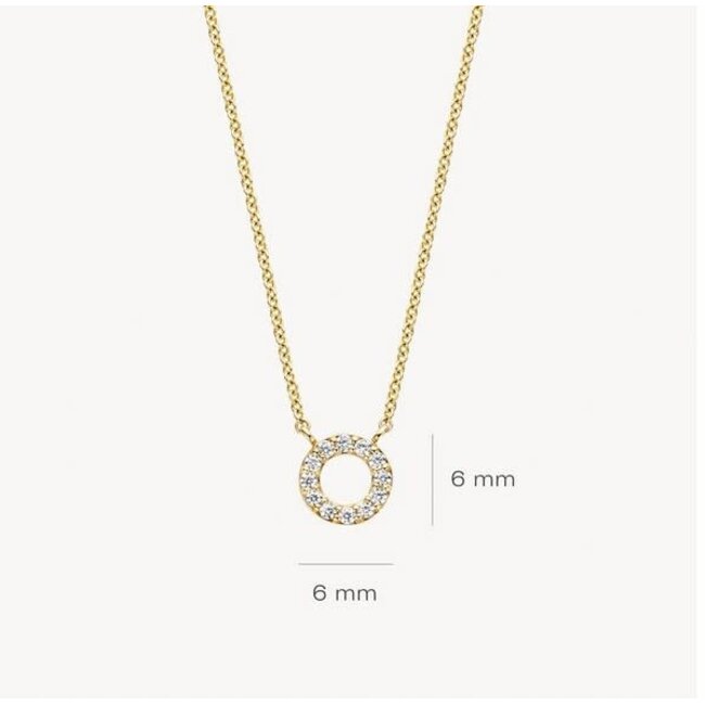 Blush Blush Collier 3125YZI 14k Geelgoud met Circle Hanger gezet met Zirkonia 42cm