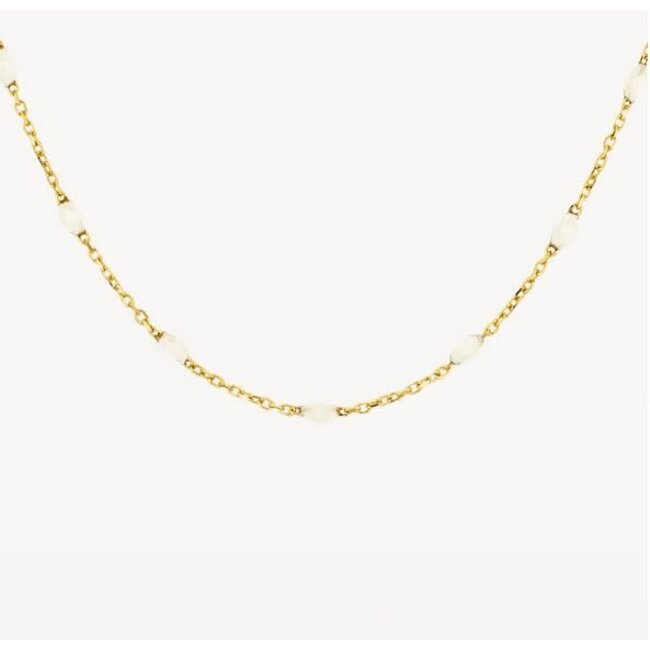 Blush Blush Collier 3162YRM 14k Geelgoud met Witte Bolletjes 42cm