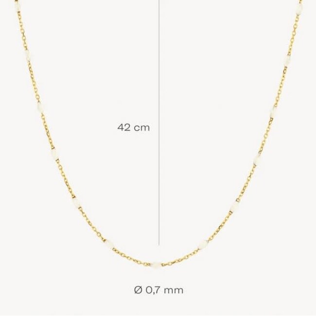 Blush Blush Collier 3162YRM 14k Geelgoud met Witte Bolletjes 42cm