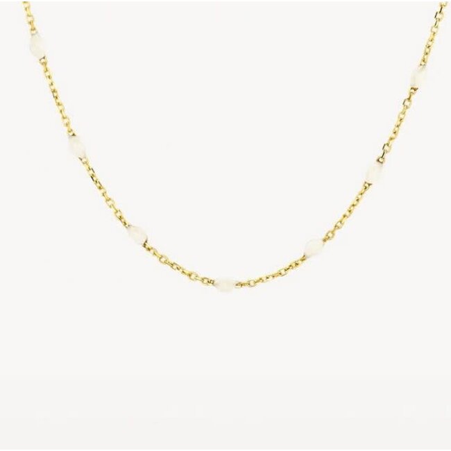 Blush Blush Collier 3162YRM 14k Geelgoud met Witte Bolletjes 42cm