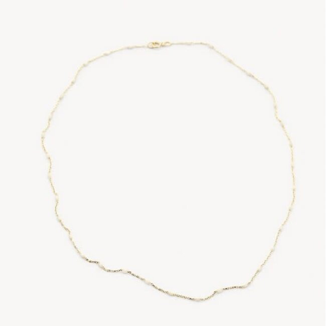 Blush Blush Collier 3162YRM 14k Geelgoud met Witte Bolletjes 42cm