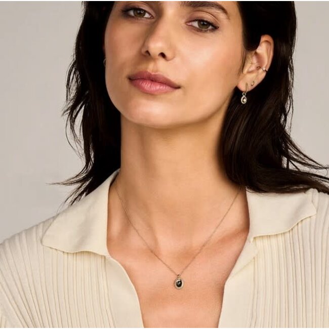 Blush Blush Collier 3169YBQ 14K Geelgoud met Zwarte Parelmoer Bergkristal